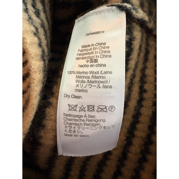 Madewell Waffle Knit Wool Turtleneck Sweater Striped Minimalist‎ Neutral Cozy XS - Picture 7 of 7